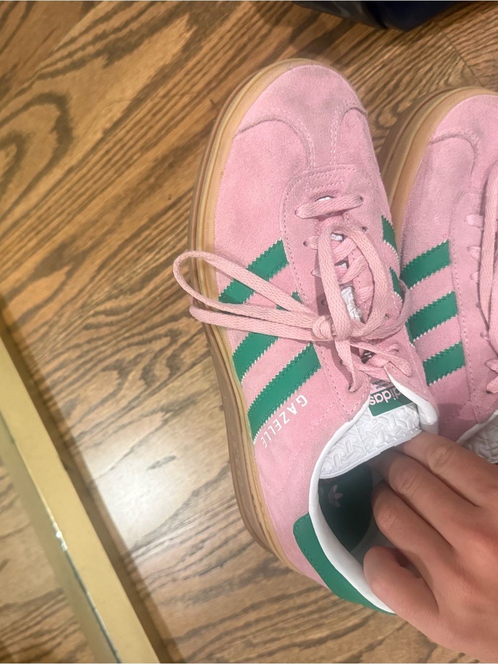 adidas White Sneaker Interior with Green Lining - Picture 3 of 4
